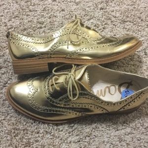 Sam Edelman gold oxfords.